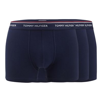 Tommy Hilfiger Pack of three navy cotton stretch hipster trunks